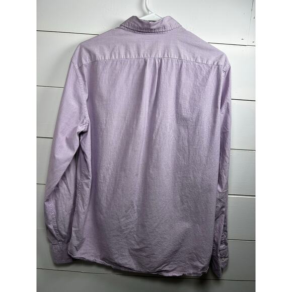 J Crew Secret Wash Button Down Shirt Large Lavendar Slim Untucked Stretch - Picture 6 of 10